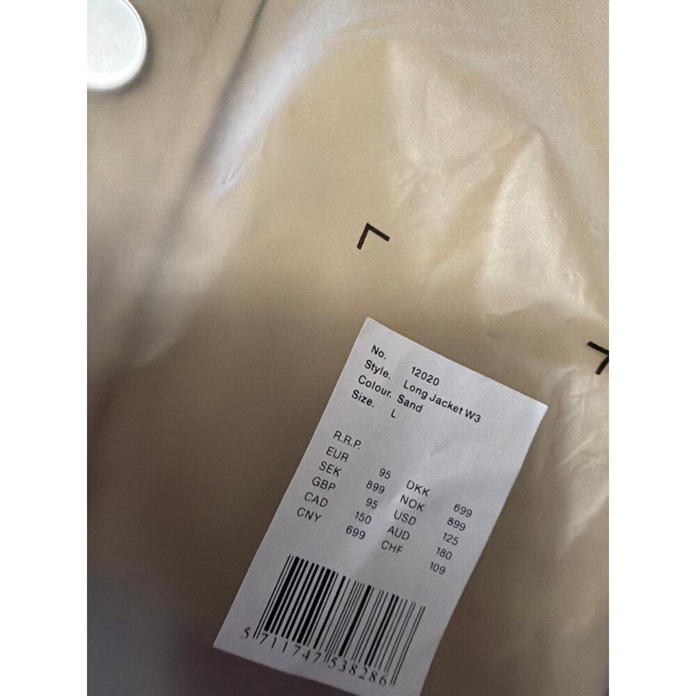 New Rains long  jacket sand  w3 coat sz L $140 - Picture 3 of 3
